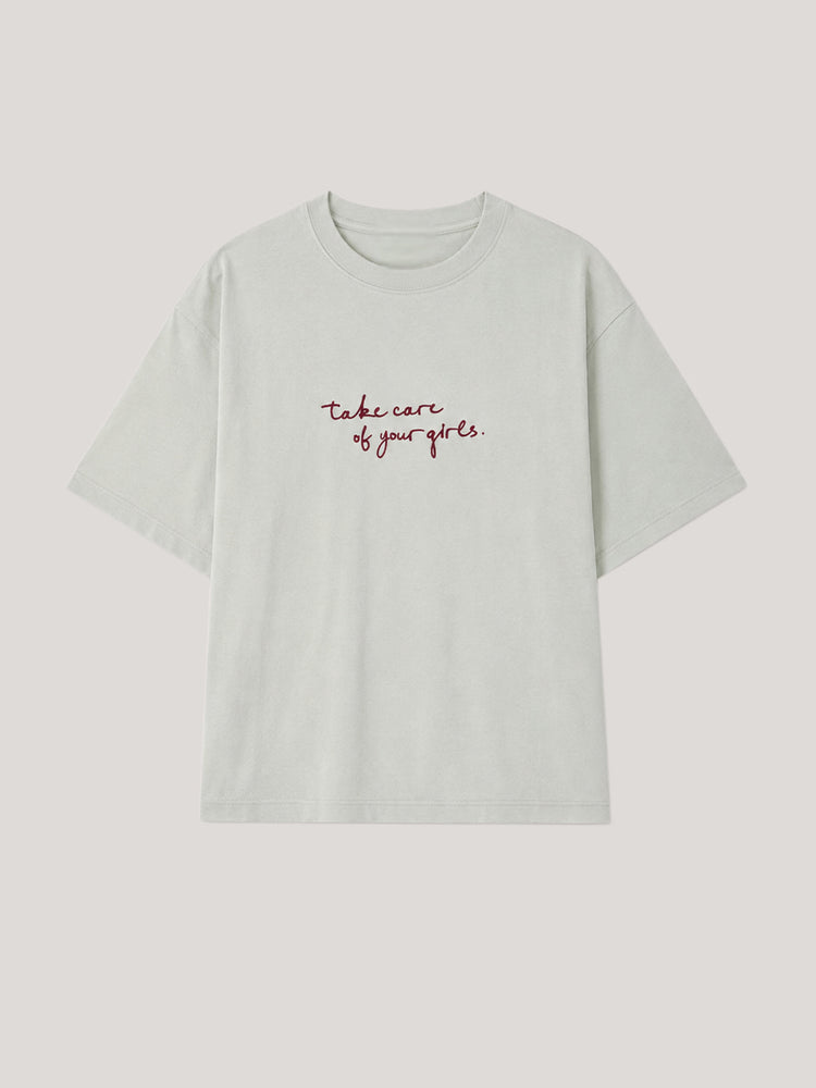 Take Care Of Your Girls Tee - Sea Foam