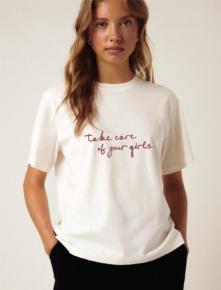 aaTake Care Of Your Girls Tee - White